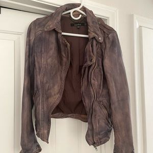 Muubaa London leather distressed jacket